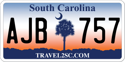 SC license plate AJB757