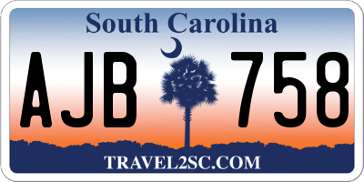 SC license plate AJB758
