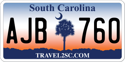 SC license plate AJB760
