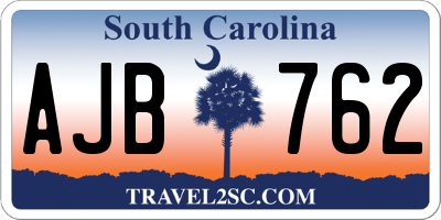 SC license plate AJB762