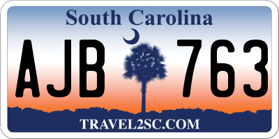 SC license plate AJB763