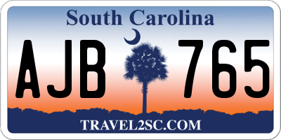 SC license plate AJB765