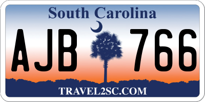 SC license plate AJB766