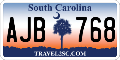 SC license plate AJB768