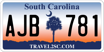 SC license plate AJB781