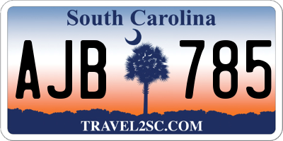 SC license plate AJB785