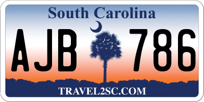 SC license plate AJB786