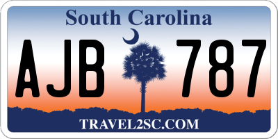 SC license plate AJB787