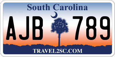 SC license plate AJB789