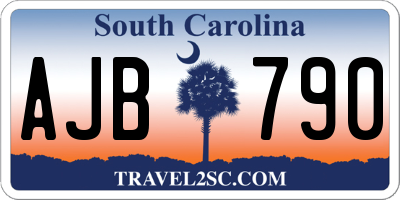 SC license plate AJB790