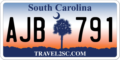 SC license plate AJB791