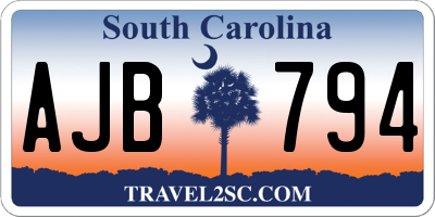 SC license plate AJB794