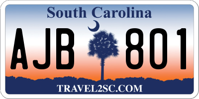 SC license plate AJB801