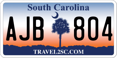 SC license plate AJB804