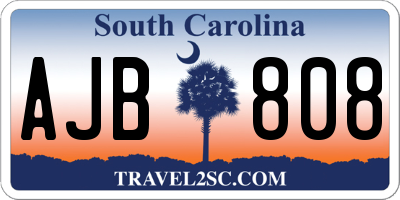 SC license plate AJB808
