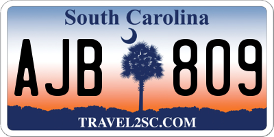 SC license plate AJB809
