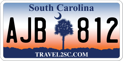 SC license plate AJB812