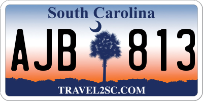SC license plate AJB813