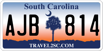 SC license plate AJB814