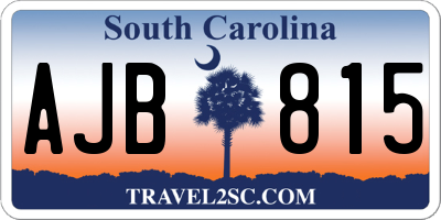 SC license plate AJB815