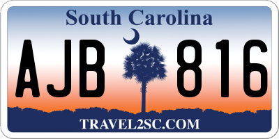 SC license plate AJB816