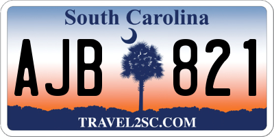 SC license plate AJB821