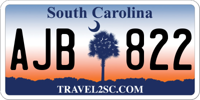 SC license plate AJB822