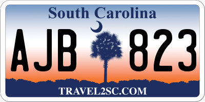 SC license plate AJB823
