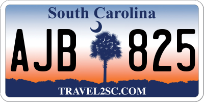 SC license plate AJB825