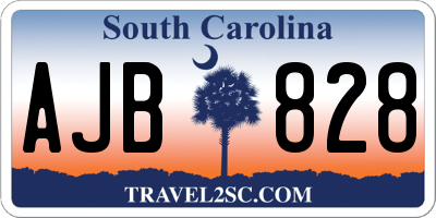 SC license plate AJB828