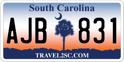 SC license plate AJB831