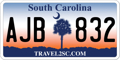 SC license plate AJB832