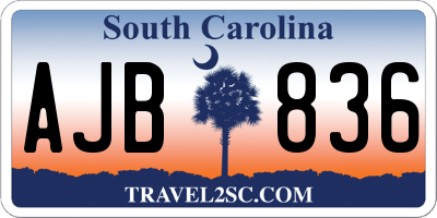 SC license plate AJB836