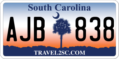 SC license plate AJB838