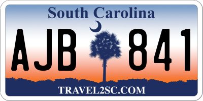 SC license plate AJB841
