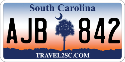 SC license plate AJB842