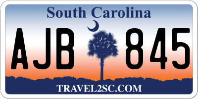 SC license plate AJB845