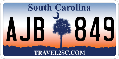 SC license plate AJB849