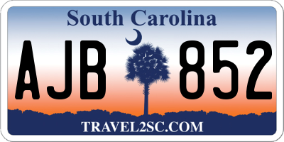 SC license plate AJB852