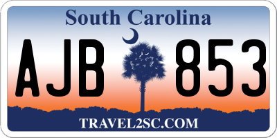 SC license plate AJB853