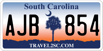 SC license plate AJB854