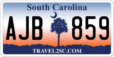 SC license plate AJB859