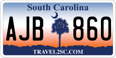 SC license plate AJB860