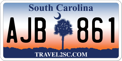 SC license plate AJB861