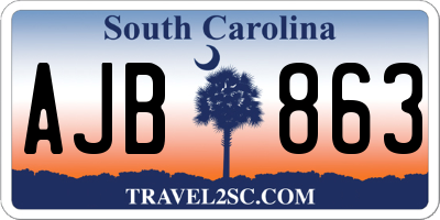 SC license plate AJB863