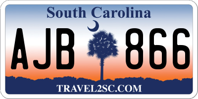 SC license plate AJB866