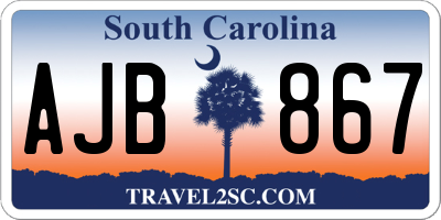 SC license plate AJB867