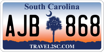 SC license plate AJB868