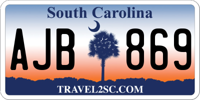 SC license plate AJB869