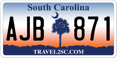 SC license plate AJB871